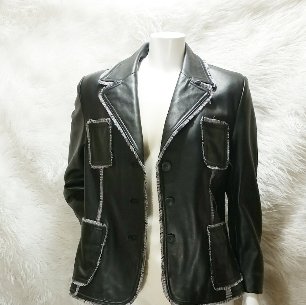 Izod Leather "Patchwork" Coat - image 1